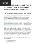 SAP S4HANA Technical Part 3 - Custom Code Management During S4HANA Conversion