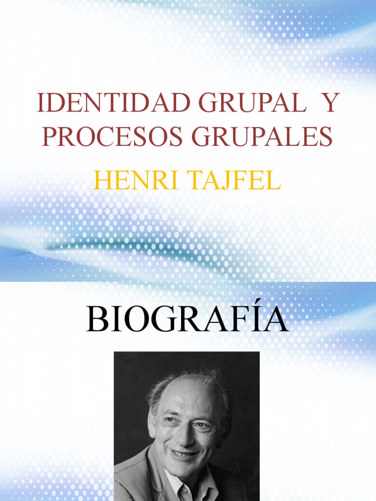 Teoría de la Identidad Social de Tajfel | PDF | Sicología | Ciencias ...