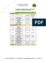 Palawan State University Master's in Environmental Management Schedule