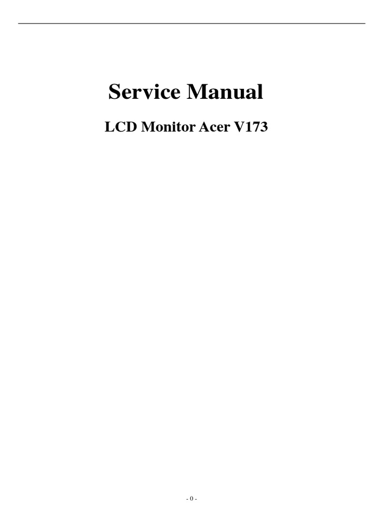 Service Manual: LCD Monitor Acer V173 | PDF | Power Inverter.