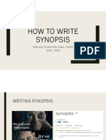 How To Write Synopsis: Prelude To Architectural Thesis 2018 - 2019