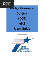 Bridge Geometry System (BGS) v9.1 User Guide: December 28, 2015