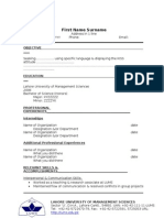 Resume Format 2010 (2003)