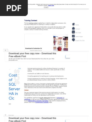 Tutoring Contract for Independent Contractors - PDF _ Word _ Printable