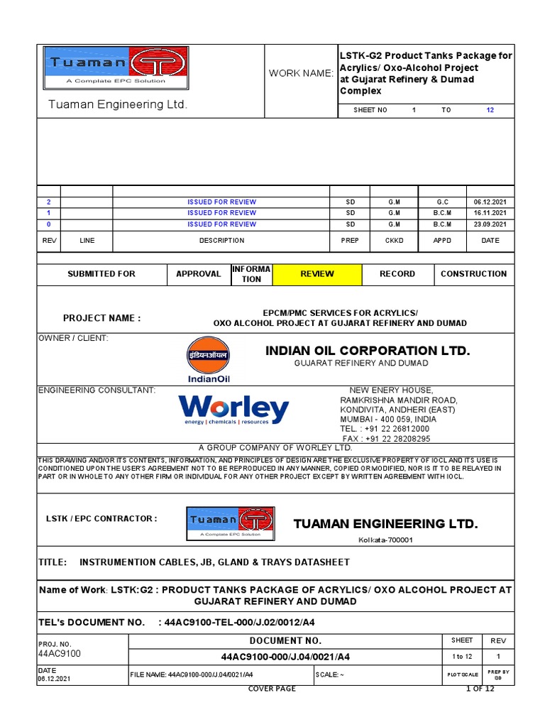 LT Instrument Cable Specification PDF Electrical Conductor Wire