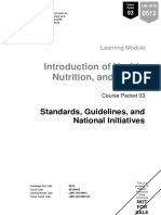Introduction of Health, Nutrition, and Safety: Standards, Guidelines, and National Initiatives