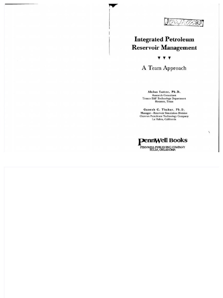 Integrated Petroleum Reservoir Management PDF