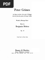 Britten. Peter Grimes. Vocal Score