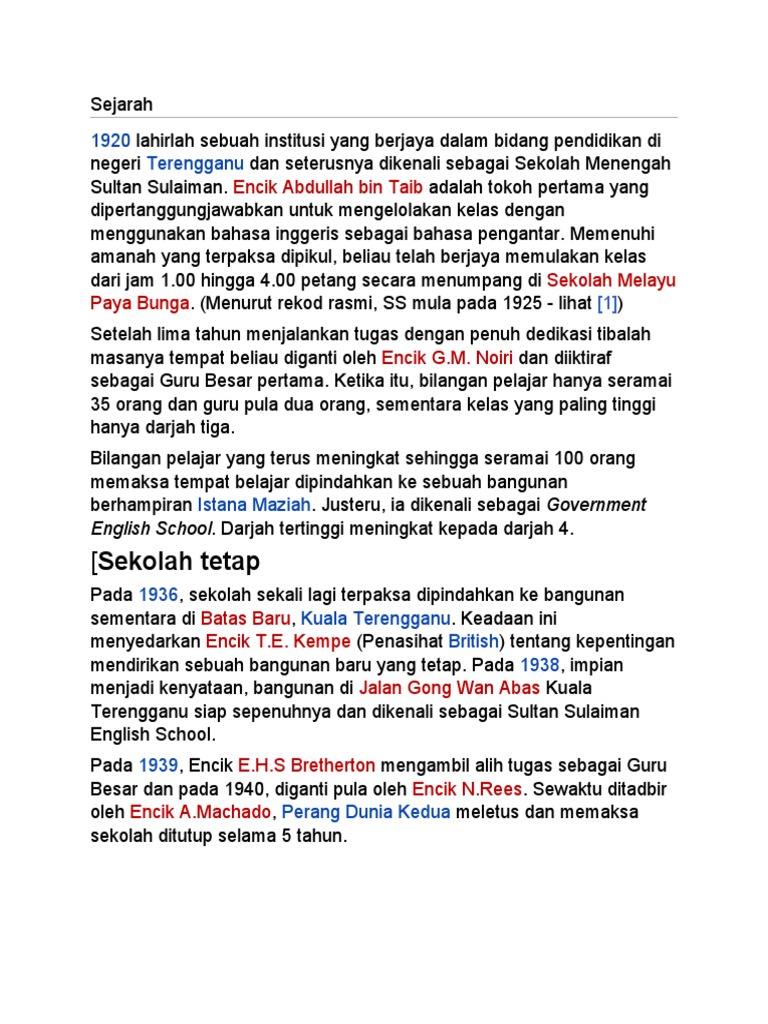 Ssejarah Smkss | PDF