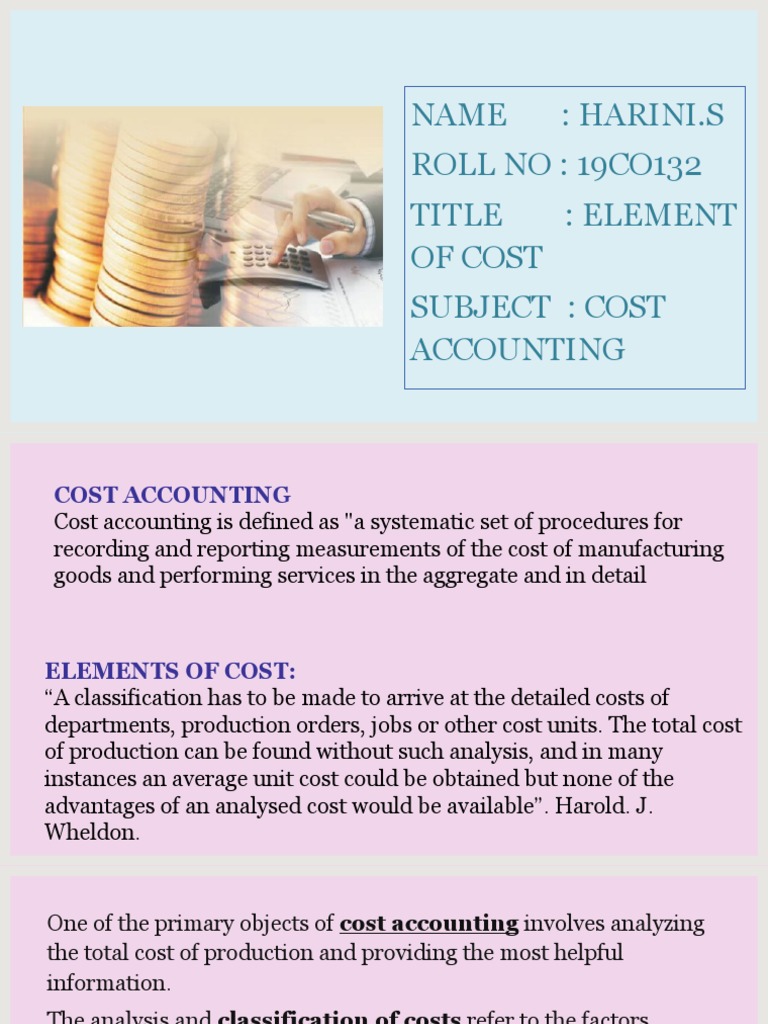 Cost Acc PDF Cost Expense