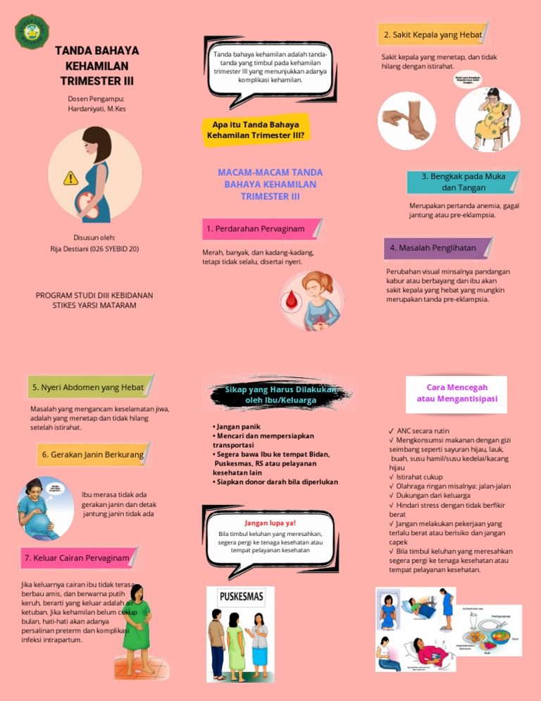 Leaflet Tanda Bahaya Kehamilan Trimester III PDF