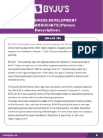 Bussiness Development ASSOCIATE (Person Description) : About Us