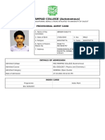 MES MAMPAD COLLEGE (Autonomous) : Provisional Admit Card