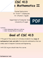 Course Instructors: Dr. Victor T. Odumuyiwa Dr. Ufuoma C. Ogude Department of Computer Sciences University of Lagos