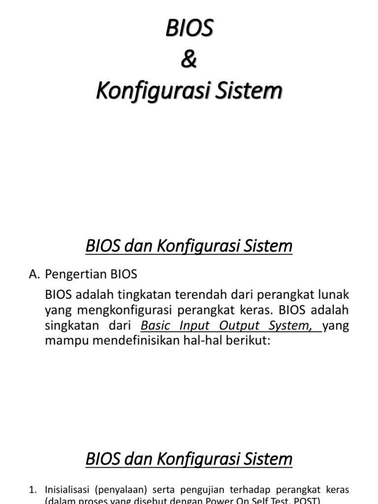 Pengaturan BIOS dan Komponen PC | PDF | Teknologi & Rekayasa