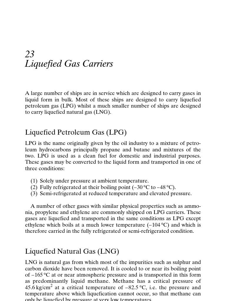 Liquefied Gas Carriers: LPG & LNG Overview | PDF
