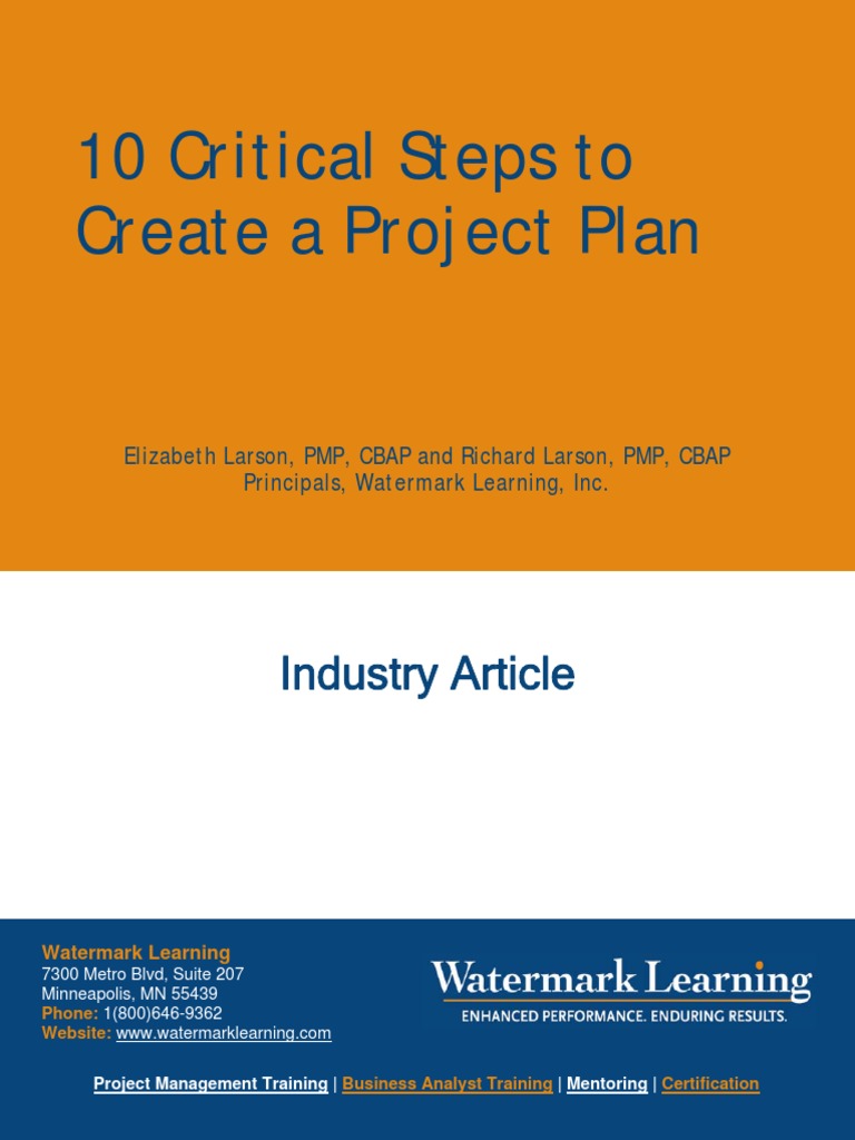 What Are The Critical Steps To Creating A Project Plan? – FQRV