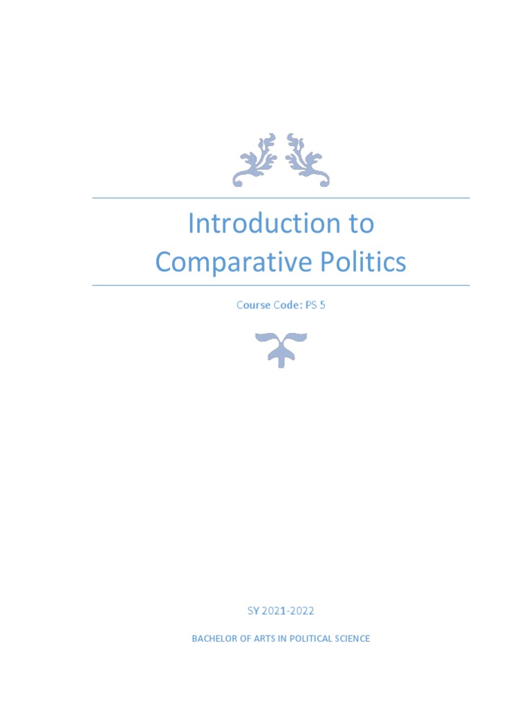 Module in Introduction To Comparative Politics PDF State (Polity