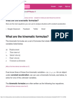 What Are The Kinematic Formulas (Article)