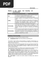 Cost Concepts & Methods of Costing