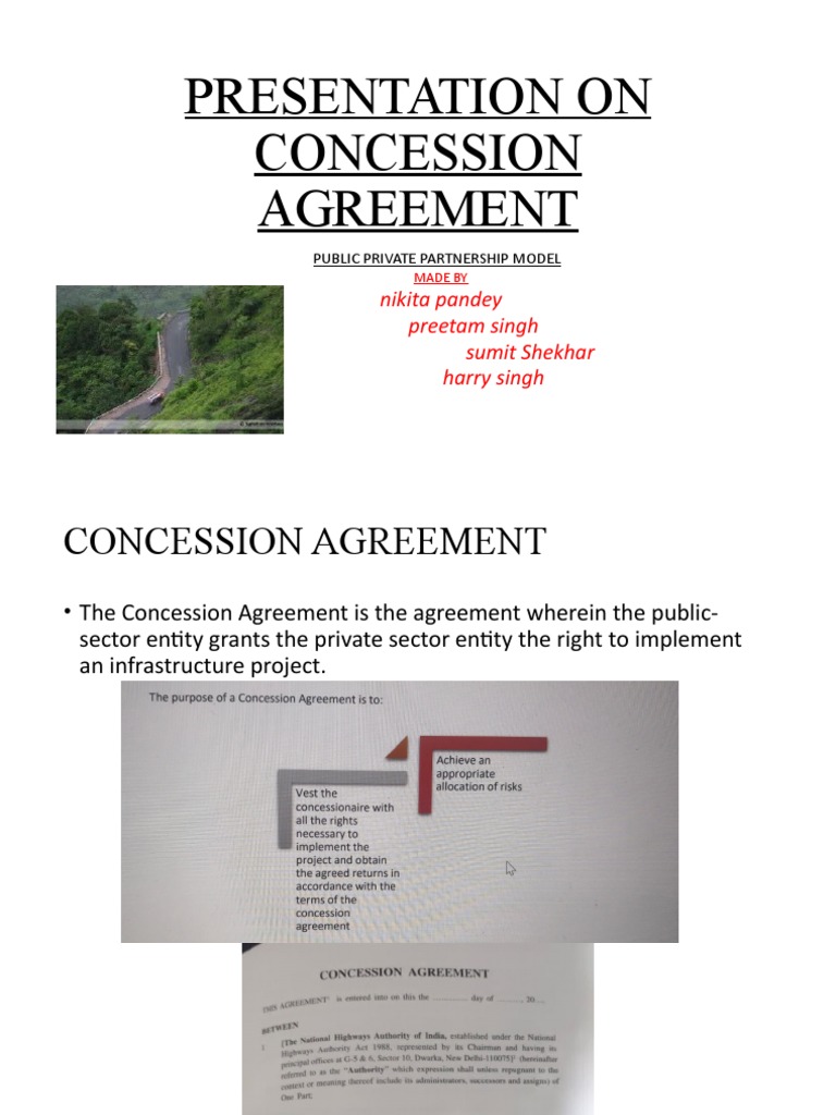 Presentation On Concession Agreement PDF PublicPrivate Partnership