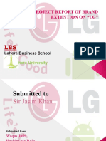 A Project Report of Brand Extention On "LG": Lahore University