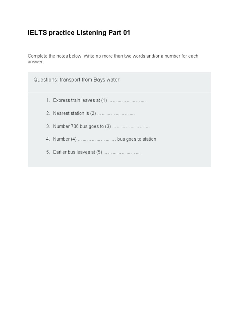 Ielts Listening Practice 01 Pdf Narration The Secret Garden