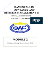 Fundamentals in Accountancy and Business Management Ii: Specialized Subject: (GRADE 12 First Semester)