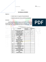 The Financial Statements: Activity 1