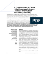 Clinical Considerations On Canine Visceral Leishmaniasis in Greece: A Retrospective Study of 158 Cases (1989-1996)