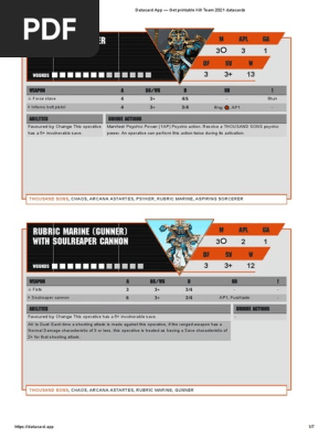 Datacard App — Get printable Kill Team 2021 datacards 2