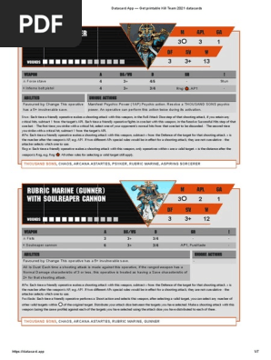 Datacard App — Get printable Kill Team 2021 datacards