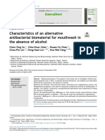 Characteristics of An Alternative Antibacterial Biomaterial For Mouthwash in The Absence of Alcohol
