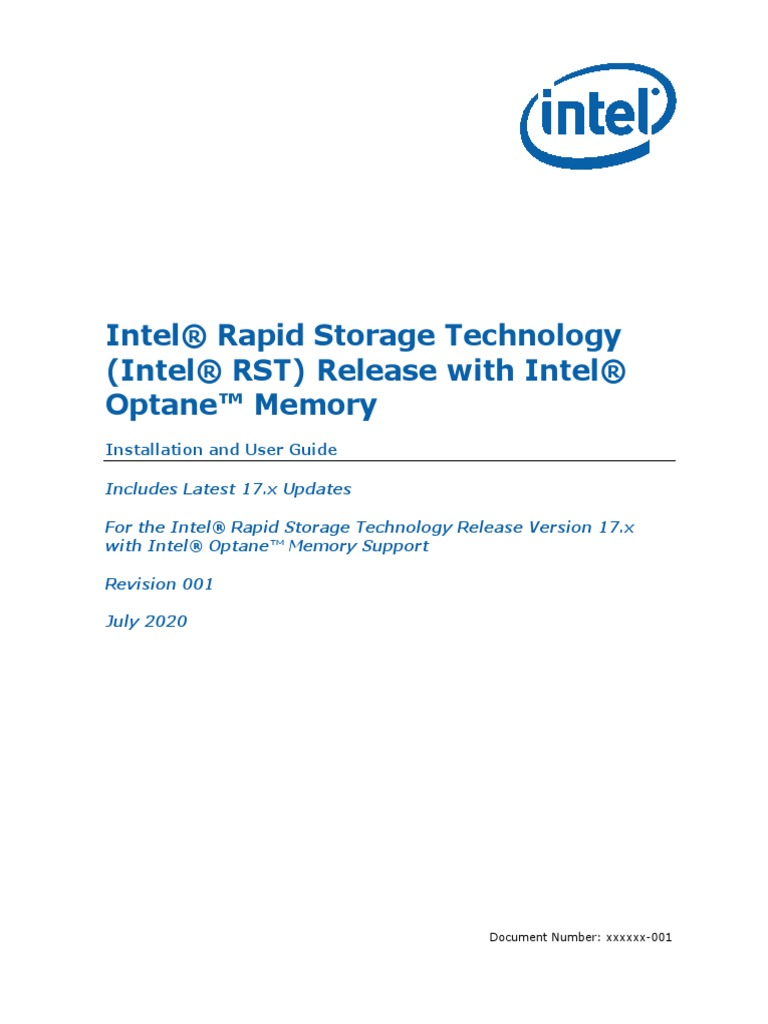 Intel RST Installation and User Guide | PDF | Solid State Drive ...
