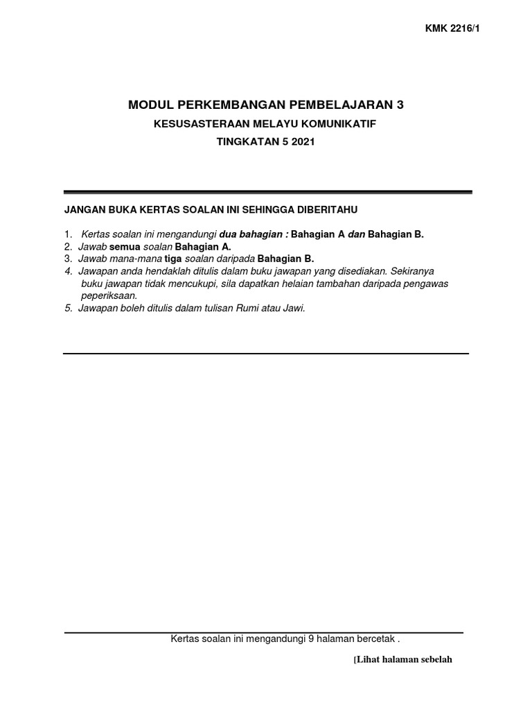 2021 Terengganu - MPP3 KMK K1 | PDF