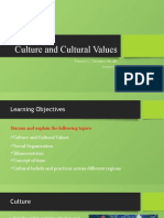 Culture and Cultural Values