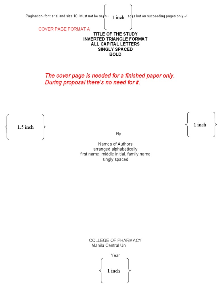 The Cover Page Is Needed For A Finished Paper Only. During Proposal ...