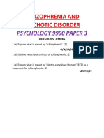 Schizophrenia p3 (2 Mrks)