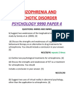 Schizophrenia and Psychotic Disorder: Psychology 9990 Paper 4