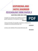 Schizophrenia p3 (5 and 6 MRKS)