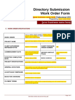 Directory Submission Work Order Form