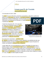ConJur - Especialistas afirmam que PL do Fundeb é inconstitucional