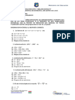 Prueba de Diagnóstico Mate Primero de Bachillerato PDF