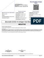 Biocredit COVID 19 Antigen Test Result Summary: Negative