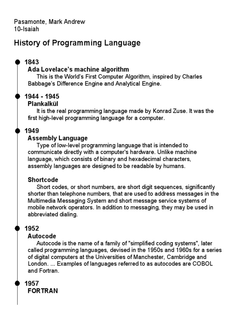 History of Programming Language: Ada Lovelace's Machine Algorithm | PDF ...