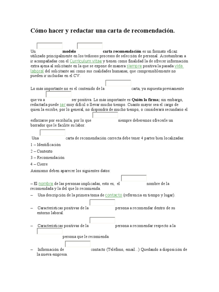 Cómo hacer y redactar una carta de recomendación