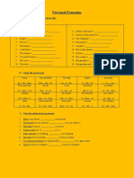 Personal Pronouns: A) Write He, She, It, I, We, You or They