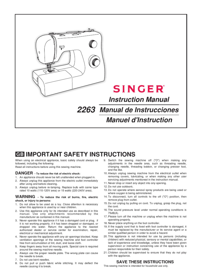 Singer 2263 Manual Sewing Machine Sewing