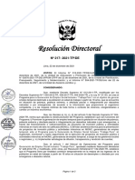 RD 217-2021-TP-De.pdf Directiva AII Decretos Supremos Nros 176 y 182-2021-PCM