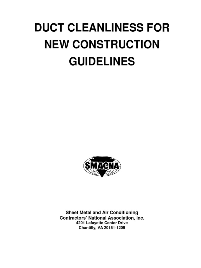 SMACNA Duct Cleanliness For New Construction Guidelines PDF Duct